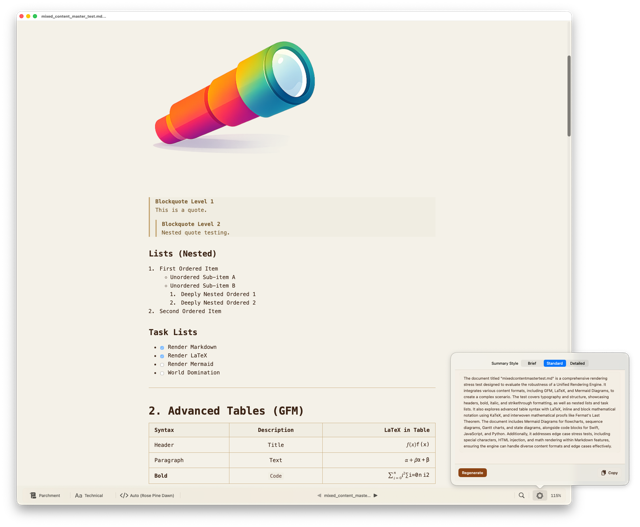 Telescopo Parchment theme